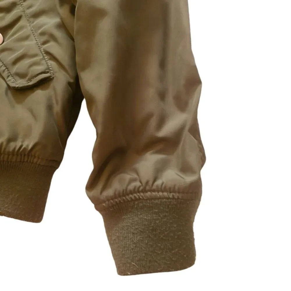 H&M Coat Lined‎ Zippered Warm Army Green sz 8-9 yrs
